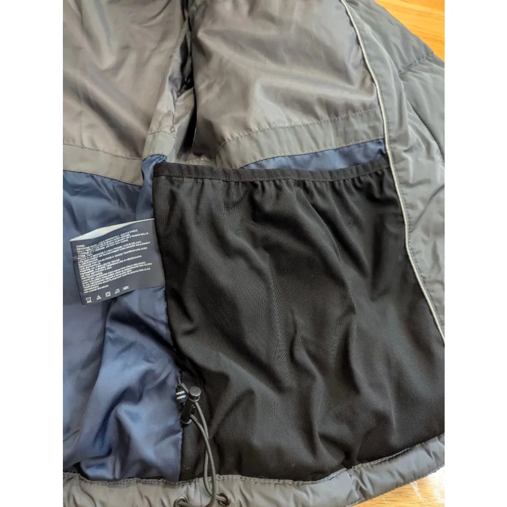 Nautica Grey Quilted Hooded Puffer Jacket Large